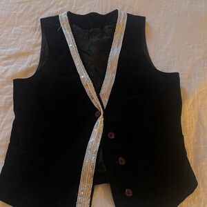 Black Vest with Silver Trim